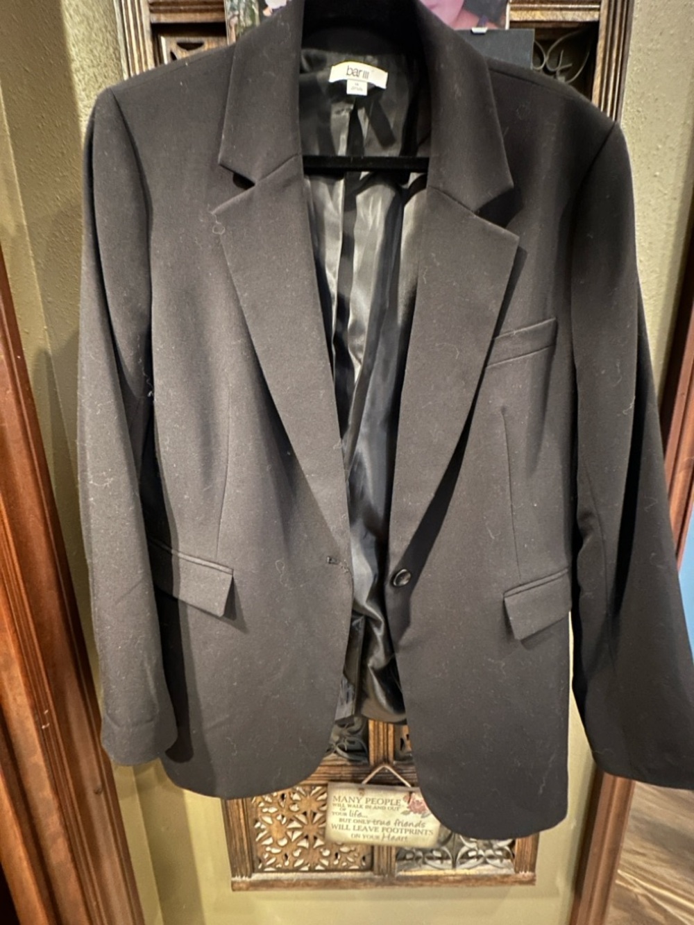Bar III Black Women's Blazer - Tailored Single-Button Style